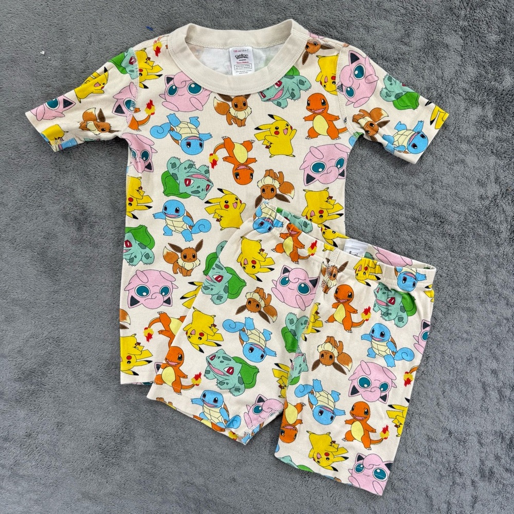 Hanna Andersson Cream Pokemon Print Kids Pajama Set